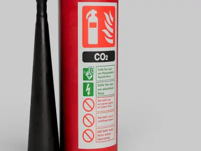 3 Fire extinguishers Low-poly 3D model