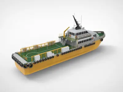 Crewboat Y ferry boat 3D model