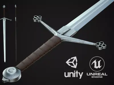 Claymore Sword Low-poly 3D model