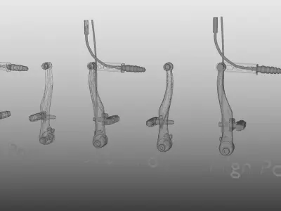 Bicycle front brake bike front Derailleur pedals rear Low-poly 3D model