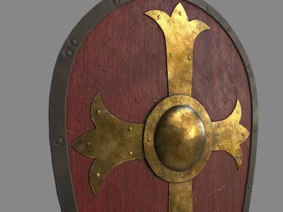 Medieval Kite Shield Low-poly 3D model