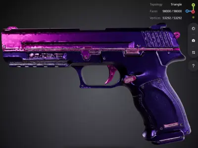 Purple and Pink Pistol 3D model