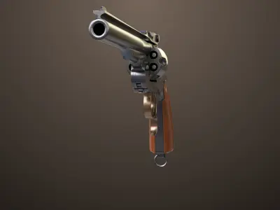 Revolver 02 Generic Black All PBR Unity UE Textures Low-poly 3D model