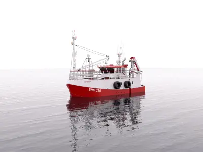 Fishing Trawler RED 3D model