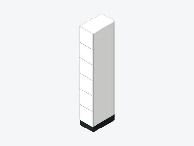 Locker - Laminate - Integral - Classic - 6 Door Low-poly 3D model