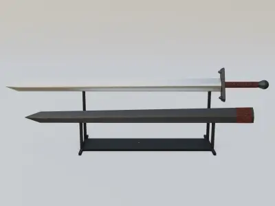 Sword With Scabbard 3D model
