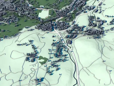 Avellino Cityscape Italian Mountain City 3D print model