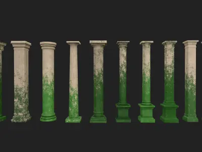 Ancient columns pack 1 Low-poly 3D model