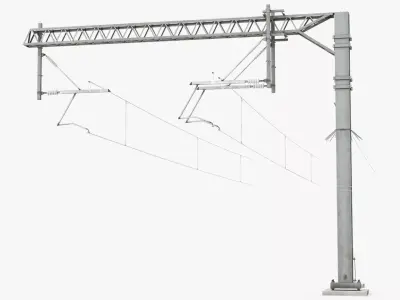 Railway Electrification Gantry Structure Gray 3D model purchase