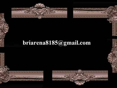 3D Frame - Wood Carving STL Model for CNC Router 3D print model 9