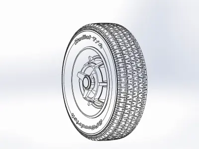 Wheels 14inch for Dodge Charger 1966 scale model 3D print model