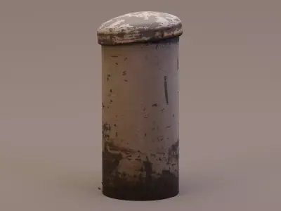 Ultra-Realistic Damaged Concrete Column 8K Photogrammetry Low-poly 3D model