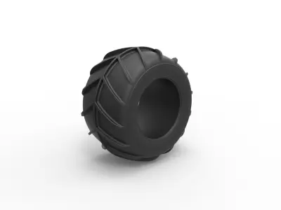 Dune buggy rear tire 25 Scale 1 to 25 3D print model