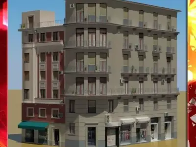 Building apartment - apartment 3D model buy
