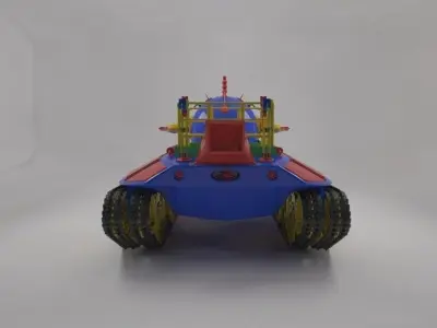 Toy robot submarine Low-poly 3D model
