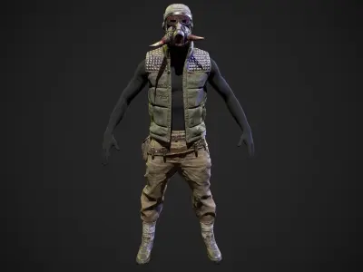 Skull armor 9 Low-poly 3D model