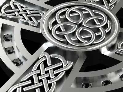 Celtic Cross pendant with and without gems Free 3D print model