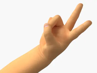  Asian Baby Hand Victory Gesture 