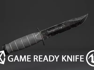 Combat Knife Low-poly 3D model Low-poly 3D model