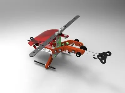 Meccano Helicopter Free 3D model