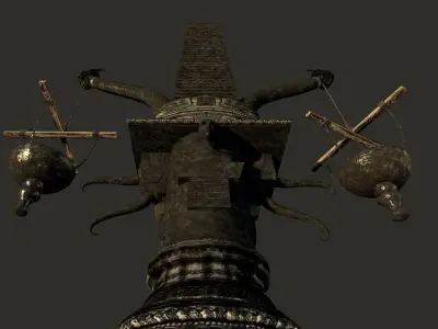 Massive Fantasy Torchholder Low-poly 3D model