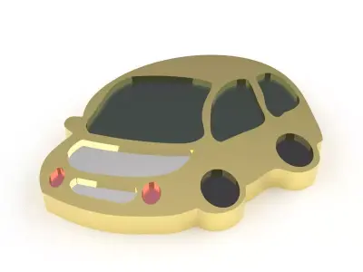Kids Car Enamel Pendant 3D print model