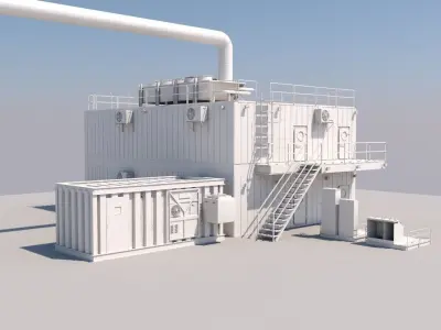 Industrial building 3D model order