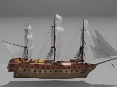 Ship in a bottle 3D model