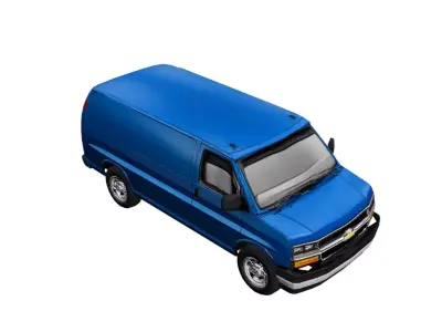Chevrolet G Series Van Low Poly Classic Cargo Vehicle Model Low-poly 3D model