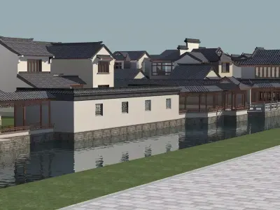 Chinese Style Architecture 3D model 9