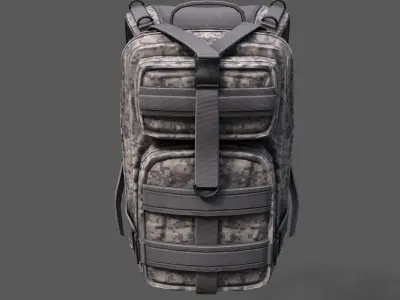 Backpack military  Low-poly 3D model