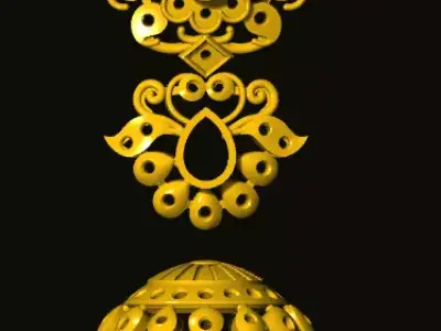 jumka gold ornament 3D print model