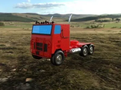 Flate nose truck Low-poly 3D model