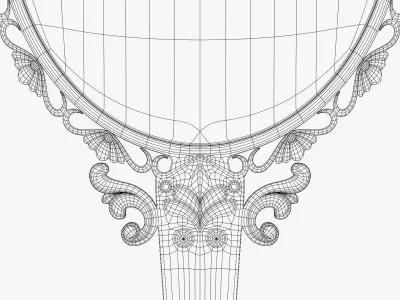 Vintage Hand Mirror  3D model