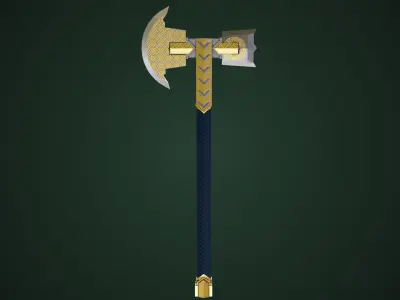 Battle Hammer 05 All PBR Unity UE V-Ray Textures Included Low-poly 3D model