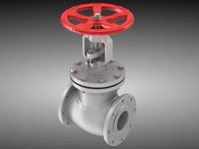 Gate Valve Low-poly 3D model purchase