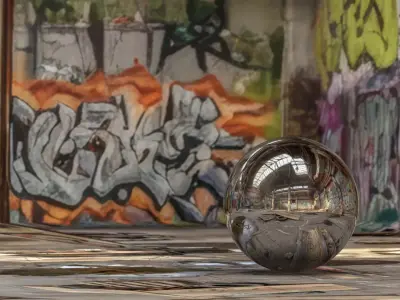 Abandoned Graffiti Skate Warehouse Factory HDRI 360 Panorama   3D model