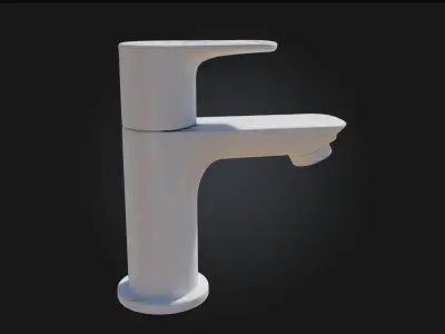 Sleek Chrome Faucet Modern Minimalist Fixture for Contemporary  3D model