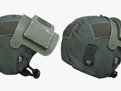 Helmet Low-poly 3D model 10