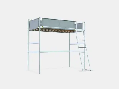 VITVAL loft bed frame 1 Low-poly 3D model