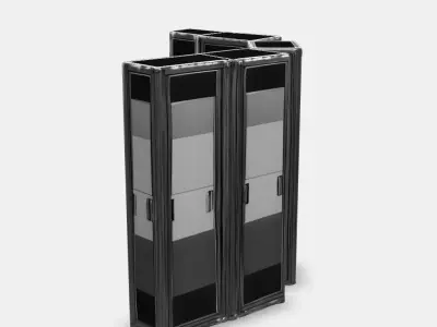 Tall Solid Server Rack Low-poly 3D model
