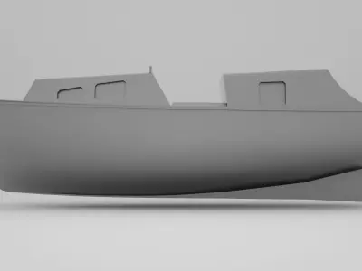 Lifeboat - Type 9 - Boat Davit - Warship 3D model