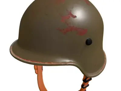 Worn Military Helmet PBR Game Ready Low-poly 3D model