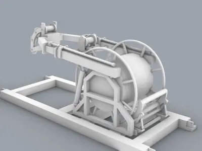 Lamor Umbilical Hose Reel LUT Low-poly 3D model