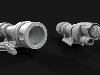 Surefire M952V LED IR Scout Rifle Weapon Mounted Light Low-poly 3D model