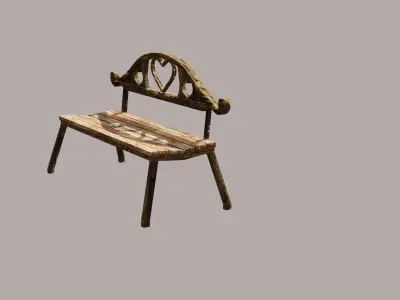 Game-Ready Low Poly Bench 3D Model for Parks and Urban Scenes Low-poly 3D model