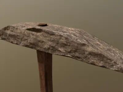 Pickaxe - Stone Low-poly 3D model