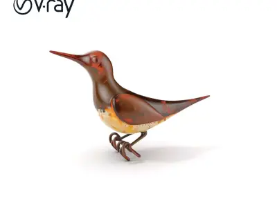 Stylized Bird Sculpture Model Pack Low-poly 3D model