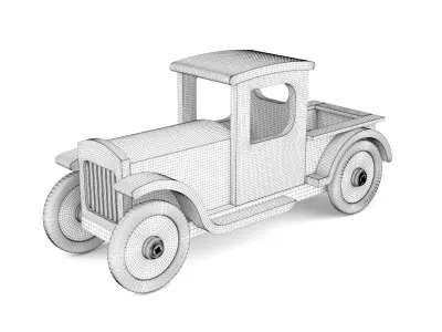 Wooden toy car 38 3D model