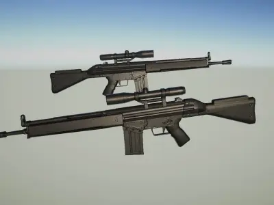 G3SG stylized lowpoly gameready model Low-poly 3D model